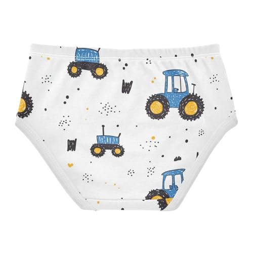 Wusikd Blue Tractor Girls' Underwear Cotton Yellow Girls Briefs Soft Toddler Underwear 2T2