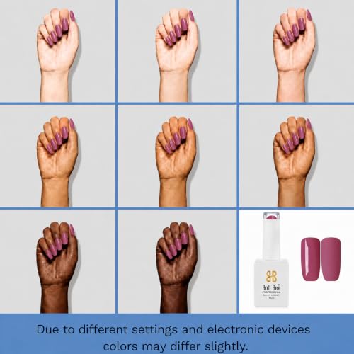 Image of Bolt Bee Gel Nail Polish with Glossy Finish | Gel Paint Soak Off UV Led Non-Smudging,Long-Lasting Nail paint | Highly Pigmented Gloss Touch Polish For Home Manicure & Salon | Gift Set for Women-15ml