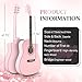 Ktaxon 41 Inch Beginner Acoustic Guitar, 6 String Basswood Classical Guitars Full Kit with Bag, Strap, Picks, Capo for Adults & Players, Pink