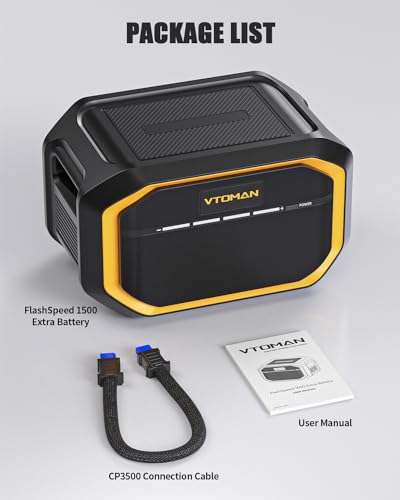 Image of VTOMAN FlashSpeed 1500 Extra Battery, 1548Wh Large Capacity LiFePO4 Battery | BMS Protection, Camping, Home Backup, Suitable for FlashSpeed 600 /1000 /1500 Portable Power Station Expand Capacity