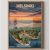 MJ-GRAPHICS® Poster Helsinki Kunstdruck Stadtansicht 