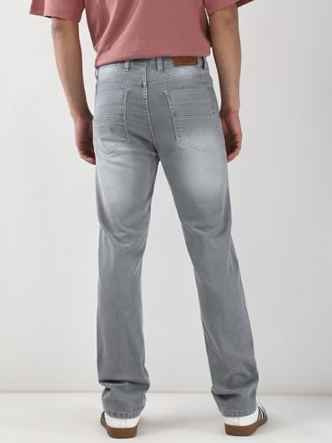 Image of Urbano Fashion Men's Straight Fit Washed Jeans Stretchable