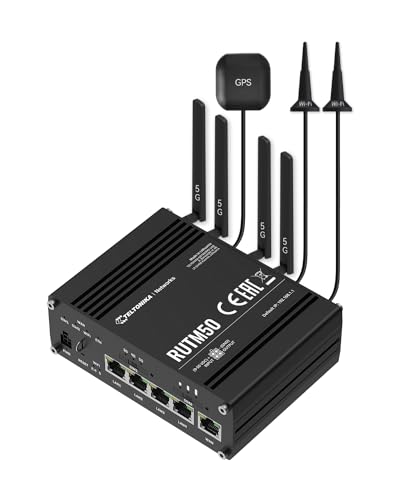Image of Teltonika RUTM50000000 Industrial 5G Cellular Router and 5G LTE MIMO Combo 7-in-1 Antenna