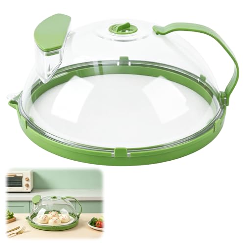 Microwave Splatter Cover with Water Steamer Microwave Cover for Food with Handle 10in Clear Microwave Plate Cover for Food Reheat Storage