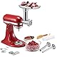 Metall-Lebensmittelmühle-Aufsätze für KitchenAid-Standmixer, Fleischwolf, Wurstfüller, perfekte Befestigung für KitchenAid-Mixer, silber (Maschine/Mixer nicht im Lieferumfang enthalten