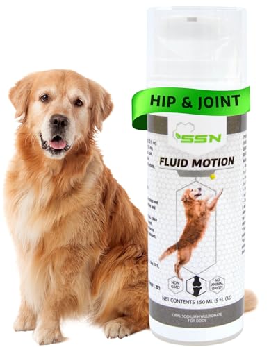 Fluid Motion - Hip & Joint Support for Dogs - Liquid Hyaluronic Acid - Mobility, Comfort and Joint Supplement for Senior Dogs - Apple Flavor - Glucosamine Alternative (30-60+ Day Supply)