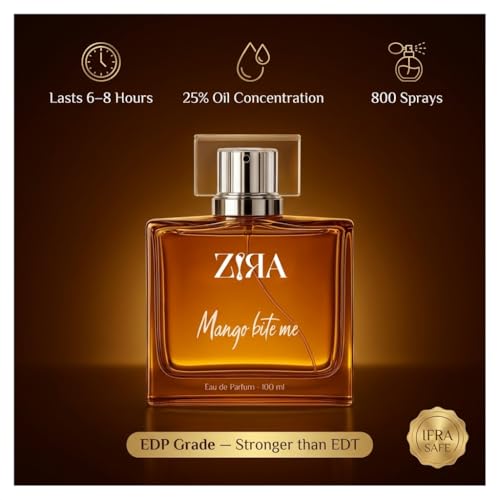 Image of ZIRA Mango Bite Me Eau de Parfum - Fruity Woody Mango Fragrance for Men & Unisex, Sweet Tropical Notes for Daily & Formal Wear (100ml)
