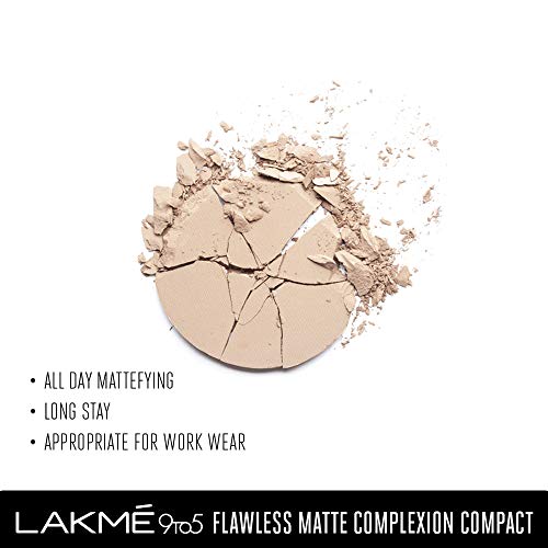Lakme 9 To 5 Flawless Matte Complexion Compact Powder, Melon, 8 G, Absorbs Oil, Conceals Imperfections, Provides All-Day Matte Finish - Image 6