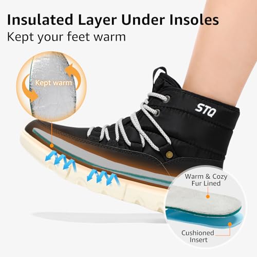 STQ Women Winter Boots with Insulated Insole | Warm & Cozy Winter Snow Boots for Women | Lightweight Non Slip Walking Boots Water Resistant3