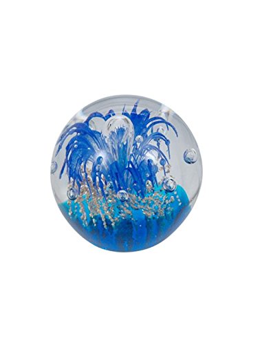 Rêve Boule 232 (Mini) Fleur bleue sur base de boule en verre d'or, Presse-papier Cover