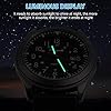 Vicloon Men's Analogue Quartz Military Watch - Glow in The Dark With Date Window and Black Nylon Strap, Army Tactical Sports Minimalist (Black Window) #4