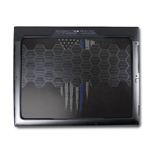 Image of MightySkins Skin Compatible with Alienware M18 R1 (2023) Full Wrap Kit - Thin Blue Line | Protective, Durable, and Unique Vinyl Decal wrap Cover | Easy to Apply & Change Styles | Made in The USA