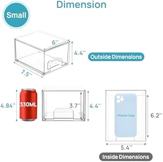 Vtopmart 4 Pack Small Clear Stackable Storage Drawers,Acrylic Bathroom Makeup Organizer,Plastic Storage Bins For Vanity, Undersink, Kitchen Cabinets, Pantry, Home Organization