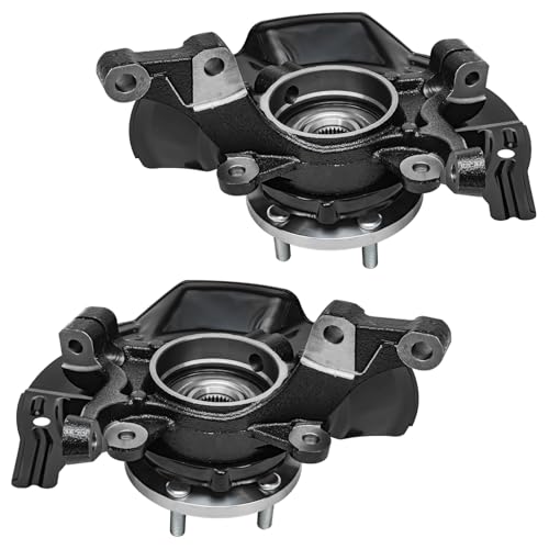 Image of Detroit Axle - 2.0L Front Steering Knuckles for Hyundai 2011 Sonata [Sport Suspension], 2 Steering Knuckles & Wheel Bearing Hub Assembly Replacement