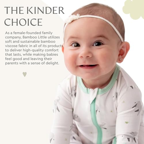 Image of Bamboo Little Soft Baby Footie Pajamas, Baby Clothes, Newborn Sleepers, 95% Viscose and 5% Spandex, 0-24 Months