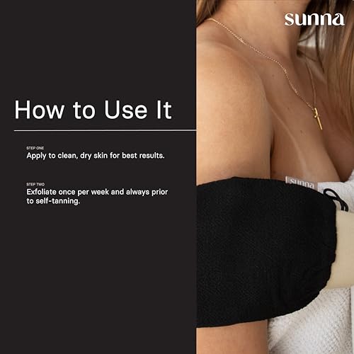 Image of Deep Exfoliating Mitt by SunnaTan - Exfoliating Body Scrubber for Smooth Skin - Removes Dead Skin Cells - Exfoliating Glove Removes Dead Skin Cells - Preps Skin for Self Tanner
