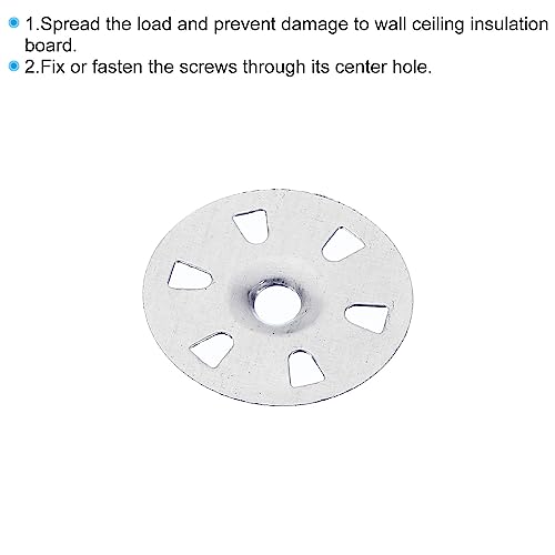 PATIKIL 1-3/8 Inch Washers for Fixing Insulation Board 400 Pack Flat Metal Gaskets Pin Fasteners for Fasten Foam Panels Sheets Gypsum Board to Wall Ceilings - Image 4