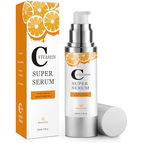 Super Vitamin C Face Serum for Mature Skin: Hyaluronic Serum for Dark Spots Fine Lines Wrinkles All-in-One Formula Hydrates Firm Smooth Age-Defying Serum for Women Over 50-1 fl oz Cover