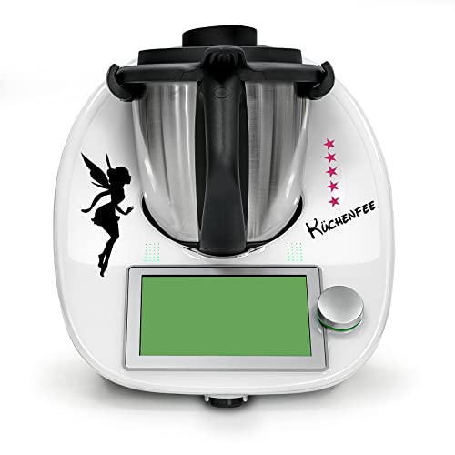 Finest Folia Adesivo decorativo compatibile con robot da cucina Thermomix TM5 TM6, accessorio per elettrodomestici da cucina, impermeabile, autoadesivo K154 (01 fata della cucina, Telemagenta)