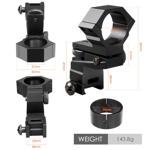 KEENZO High Profile Scope Mount, Adjustable Upper, Lower, Left and Right - Image 2