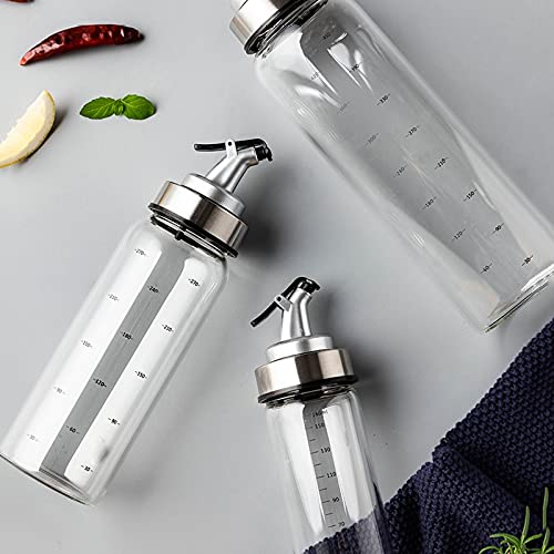 Olie sproeier Glasolie en azijn-dispenser met afgestudeerde huisfles met dringende elleboog om lekkage en olie-vulolie… - Afbeelding 6