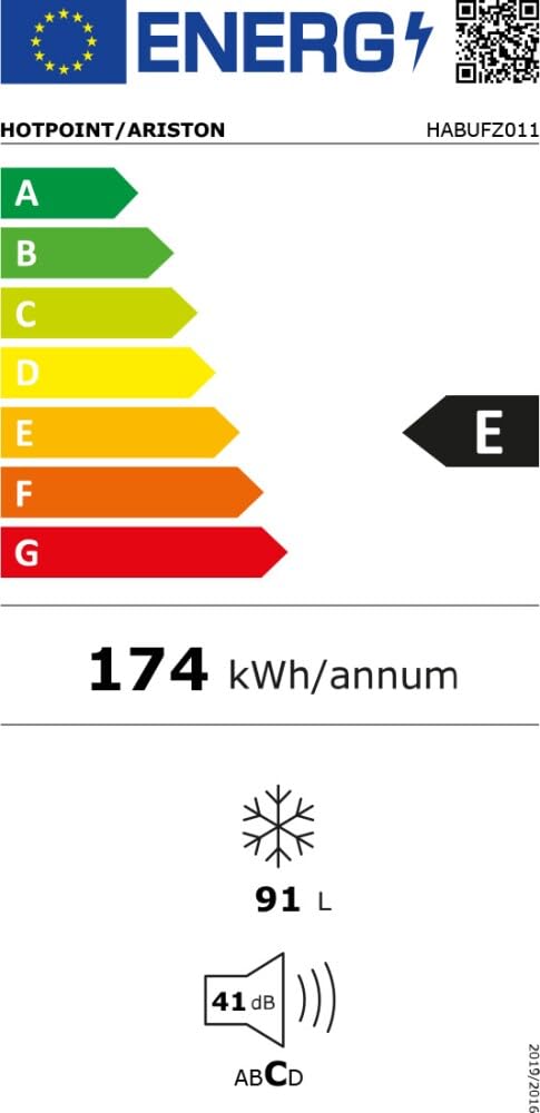 HABUFZ011 - Congelatore Verticale, con Cassetti, 91 Litri, Congelamento 10 kg/24h, Classe energetica E