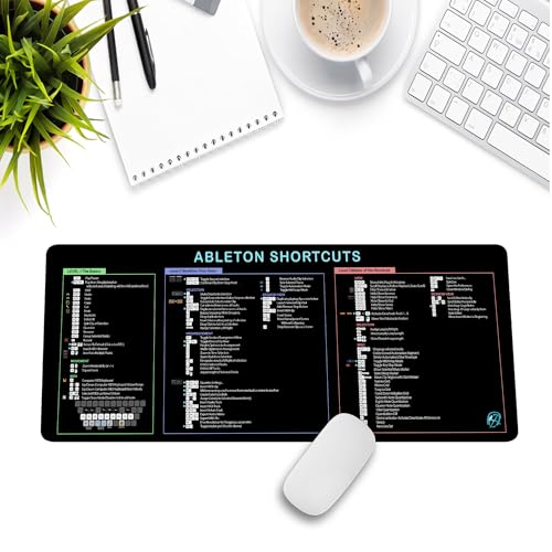 Image of Ableton Shortcuts Mouse Pad - Perfect for Music Producers, Extended XXL Keyboard & Mouse Mat for Studio & DJ Setup, Essential Computer Accessories for Study, Work, and Reference Purposes KMH