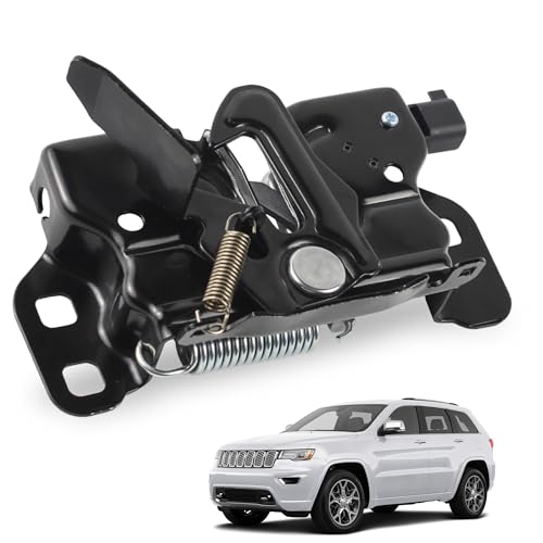 YzusGomumu Hood Latch Assembly Compatible with 2011-2020 Jeep Grand Cherokee 2011 2012 2013 2014 Dodge Durango Challenger Front Door Latch Hood Open Sensor Replaces 820-100 820100 4589688AE
