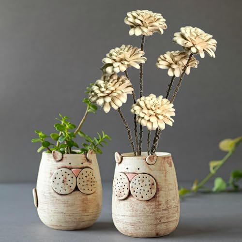 Ramo de 6 tallos de flor de crisantemo de madera sola orgánica miniatura 5