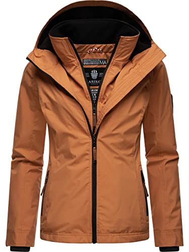 Chaqueta de entretiempo para mujer con capucha cazadora ligera color fresa tallas grandes
