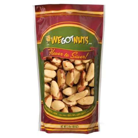 Raw Brazil Nuts- 3 Pounds,(48oz) - Natural, Unsalted, Shelled, No Preservatives, Kosher Certified- Natural, Fresh, Healthy Diet Snacks for Kids and Adults-by We Got Nuts Cover