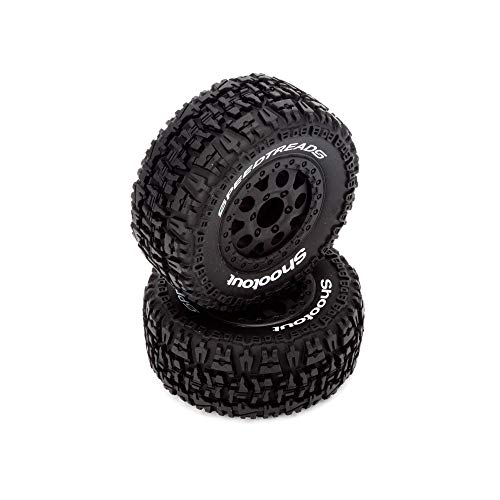 ECX FR/R Tire Prmnt Blk Whl (2):1:10 2wd/4wd Torment