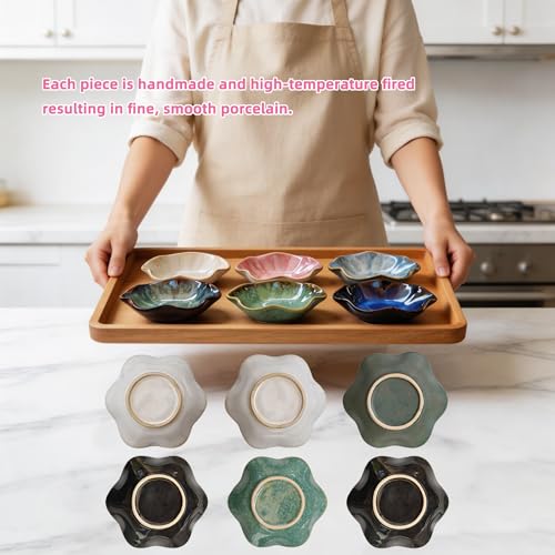 ZestyQuill 6-Pack Ceramic Soy Sauce Dipping Bowls, 6 Colors, 2.5oz, 4.1in - image 7