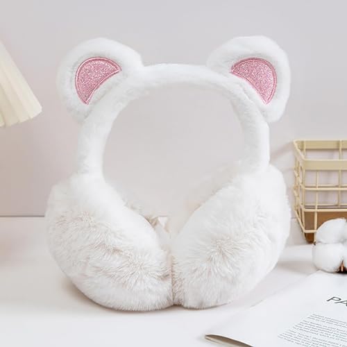 Kids Earmuffs Cute Bear Earmuffs Winter Warm Outdoor Ear Covers Headband Fur Earwarmer2