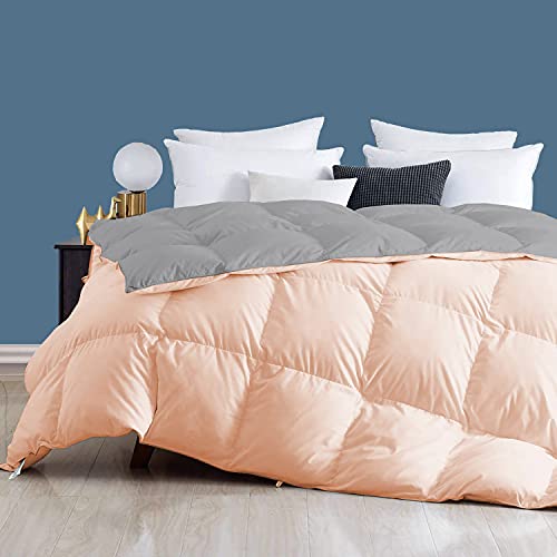 Image of Day Care - 400 GSM Hotel Quality-Down Alternative Reversible Comforter (90 inch x 100 inch Inches /228cm x 254cm) - Comforter Double Bed|Silver /Peach| TC - 450