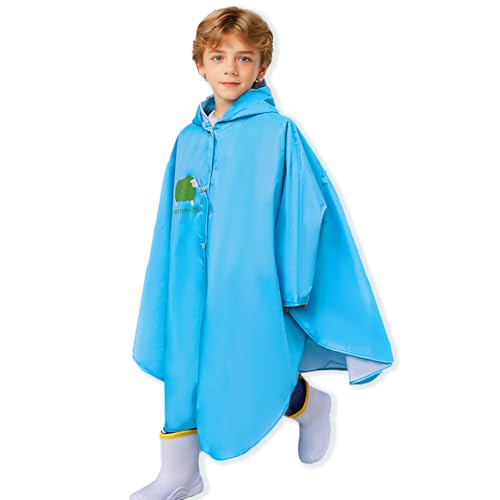 Toddler Rain Poncho Outwear Hood Rain Gear Boy and Girl Cartoon Rainwear Jacket Cute Light Weight Kids Rain Coat