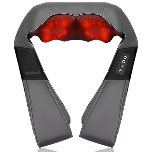 Nekteck Shiatsu Neck Massager with Heat for Pain Relief Deep Tissue, Valentines Day Gifts for Him...