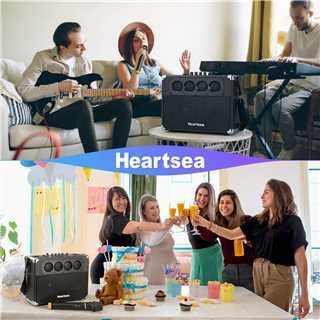 HEARTSEA Karaoke Machine with 2 Wireless Microphones, Portable Bluetooth Karaoke Speaker for Adults, Home Party & Outdoor Use, 100W 3-Way PA System, TWS Pairing, Rechargeable Battery - Image 7