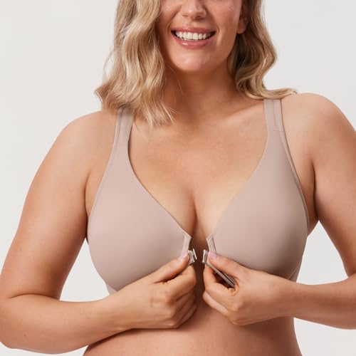 Image of DELIMIRA Women's Front Closure Racerback Plus Size Bra