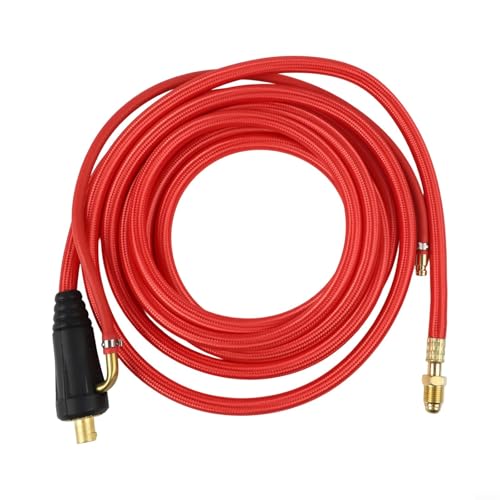 Cable de manguera rojo para soplete de soldadura TIG WP26 con conexión rápida para soldadura de argón de 250 A con múltiples tipos de adaptadores