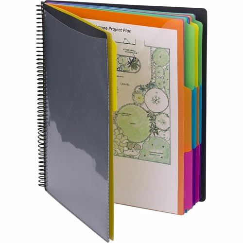 Image of Smead 24 Pocket Poly Project Organizer, Letter Size, 1 /3-Cut tab, Gray with Bright Colors (89206)