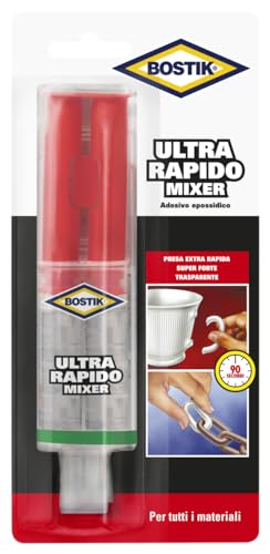 Bostik Ultrarapido Mixer, colla bicomponente ultra veloce e ultra resistente blister 24ml
