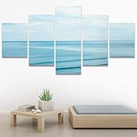 SIGNWIN 5 Panel Canvas Wall Art Aerial Beach Beach Coastal Cool Minimalism Multicolor Photography Relax/Calm for Home Decorations Ready to Hang - 60