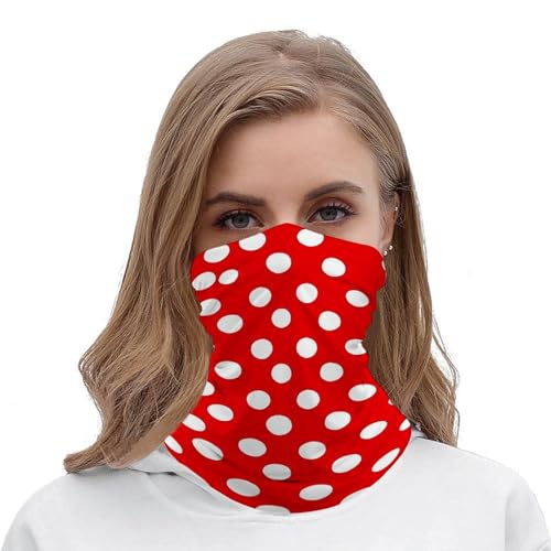 Balaclava de Cuello Resistente al Viento con Máscara Facial Transpirable Roja y Blanca con Puntos para Mujeres y Hombres, Accesorio para Senderismo, Pesca, Ciclismo y Actividades al Aire Libre miniatura 4