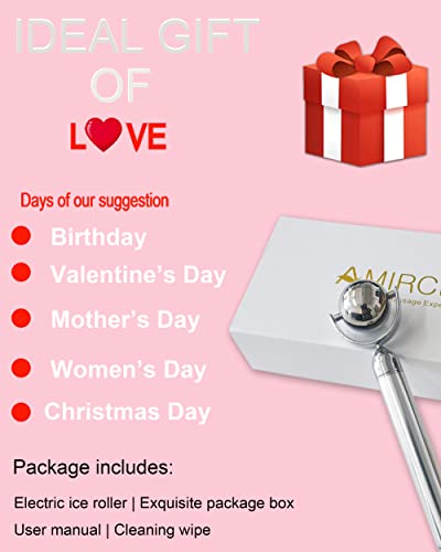 Electric Ice Roller For Face And Eye, Amirce Facial Ice Roller Beauty Tools, Electric Massage Ice Roller For Puffiness, Ice Face Eye Massage Roller, Skin Care Tools #TOP7