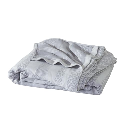 CLOUDS HUG Cooling Throw Blanket for Couch 50x70 inches -70% Rayon Derived from Bamboo & 30% Cotton Breathable Blanket for Hot Sleepers，Lightweight and Soft，Light Grey，Large Throw Blankets for Summer