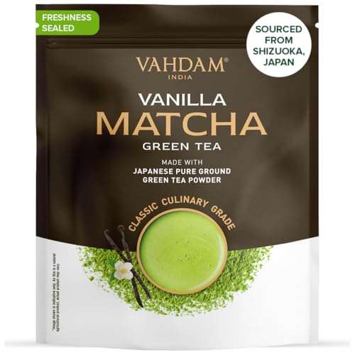 VAHDAM, Tè Verde Alla Vaniglia Matcha (100g/100+...