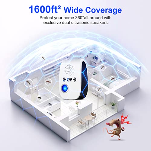 Upgraded Ultrasonic Pest Repeller, 2023 Indoor Pest Repellent 8 Packs, Electronic Plug in Pest Control for Roach, Ant, Rodent, Mouse, Bugs, Mosquito, Spider Repellent for House, Garage, Warehouse