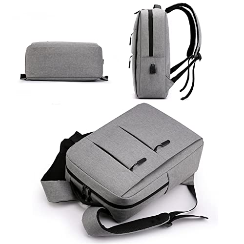 Mixroom - Mochila porta PC hombre Laptop Bolsa para PC portátil porta ordenador Funda Notebook 15" Dos bolsillos frontales con conexión USB Z1, Negro , 40 x 28 x 12 cm - imagen 6