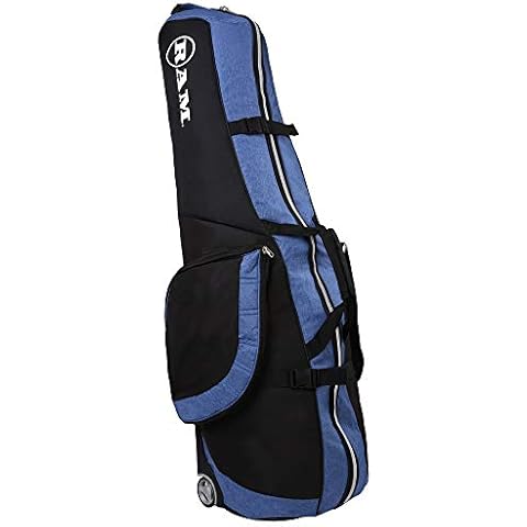 ARMA Ram FX Golf Travel Cover Deluxe Padded Wheeled Flight Bag Black/Blue Cover